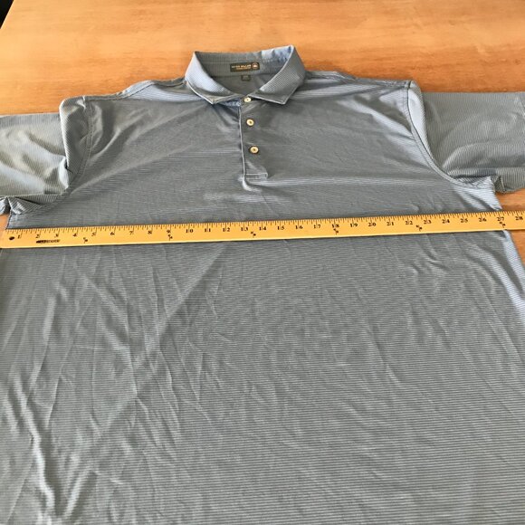 Peter Millar Summer Comfort Polo Shirt Men XXL Blue Striped Short Sleeve Golf - Picture 4 of 12